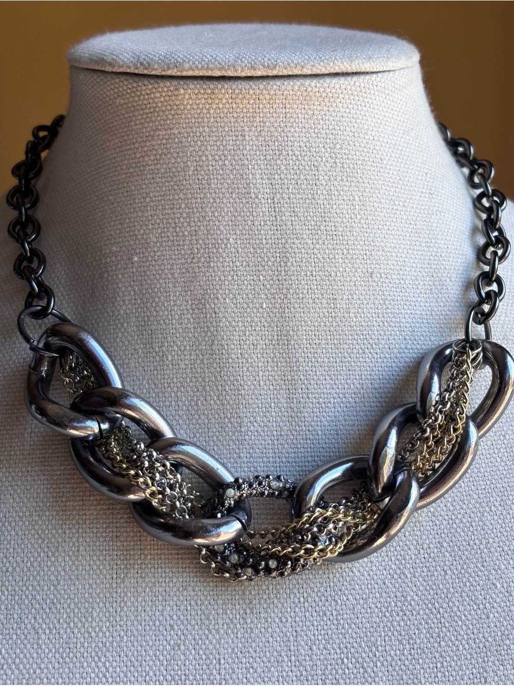 3/$20 VTG Mixed Metal Chunky Necklace